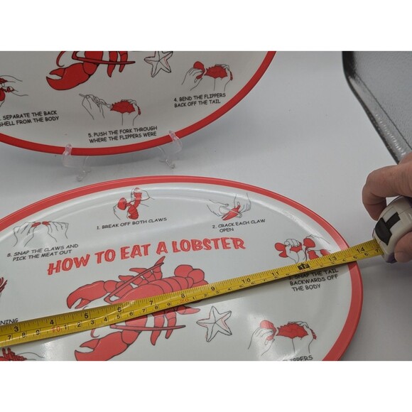 Lobster Tray Platter 8 Steps HOW TO EAT A LOBSTER Nautical Beach Seafood Seaside - Picture 6 of 10